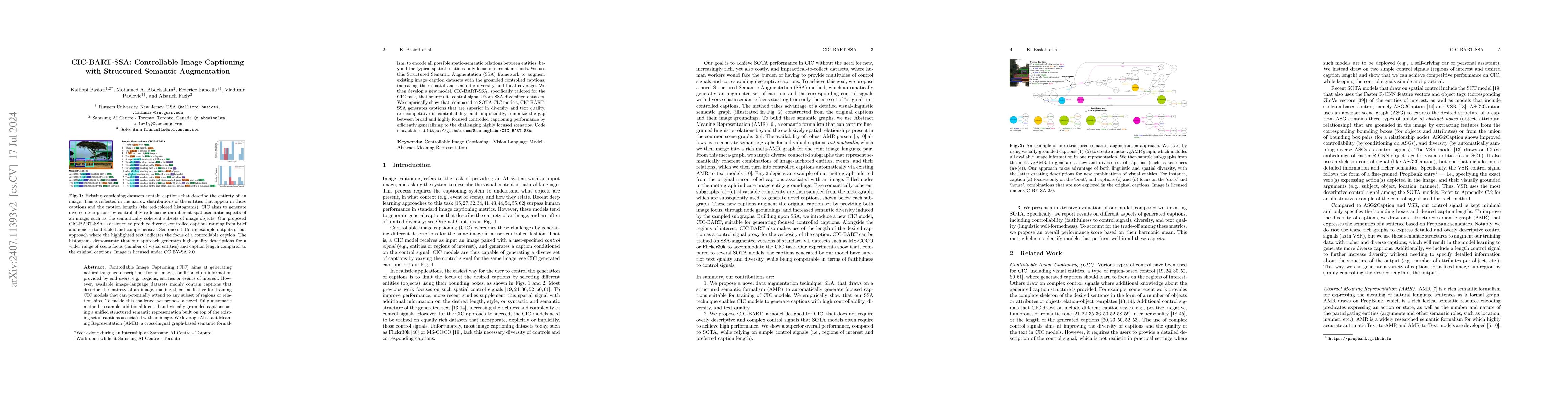 Thumbnail for CIC-BART-SSA: Controllable Image Captioning with Structured Semantic
  Augmentation