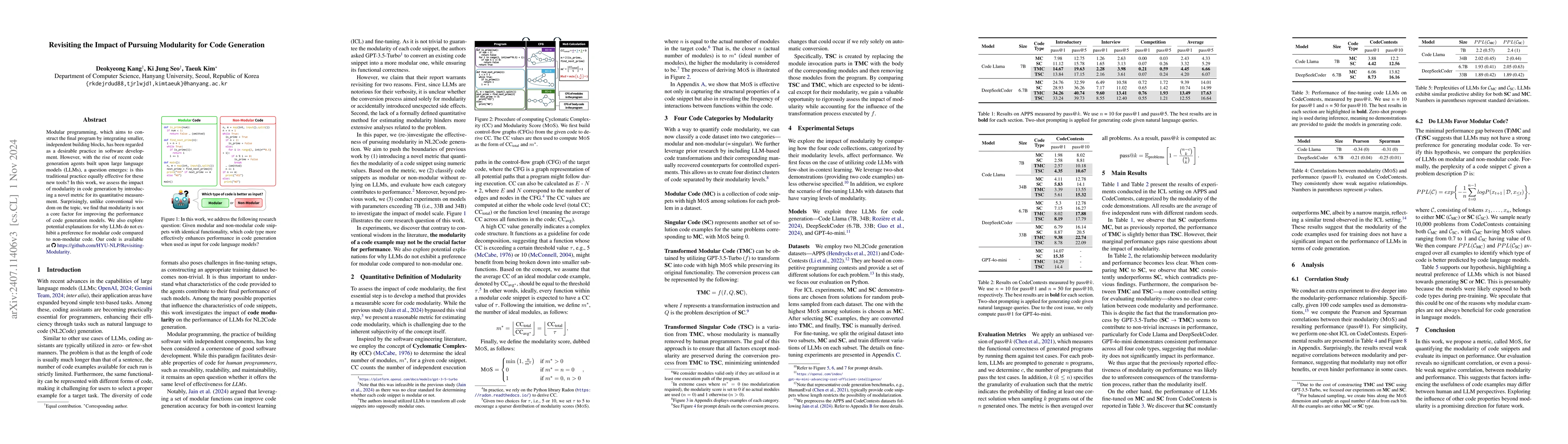 Thumbnail for Revisiting the Impact of Pursuing Modularity for Code Generation