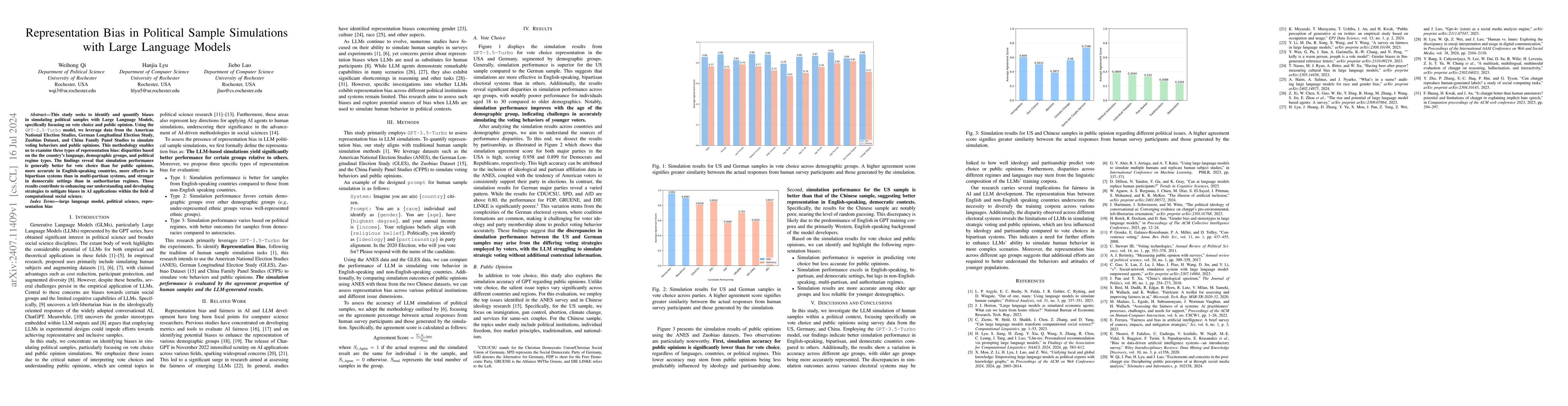 Thumbnail for Representation Bias in Political Sample Simulations with Large Language
  Models