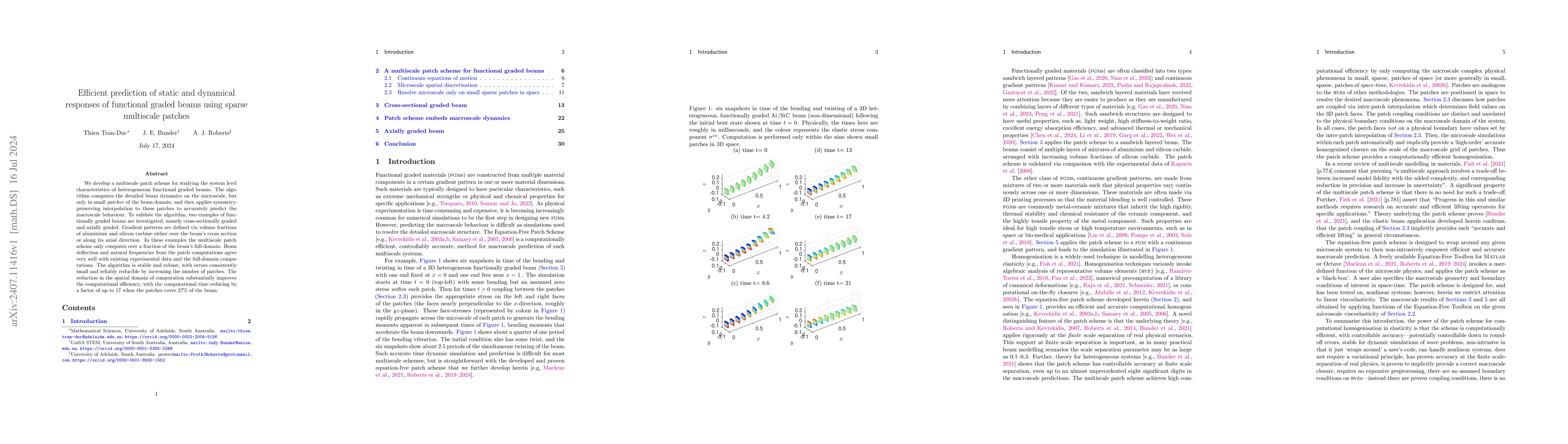Thumbnail for Efficient prediction of static and dynamical responses of functional
  graded beams using sparse multiscale patches