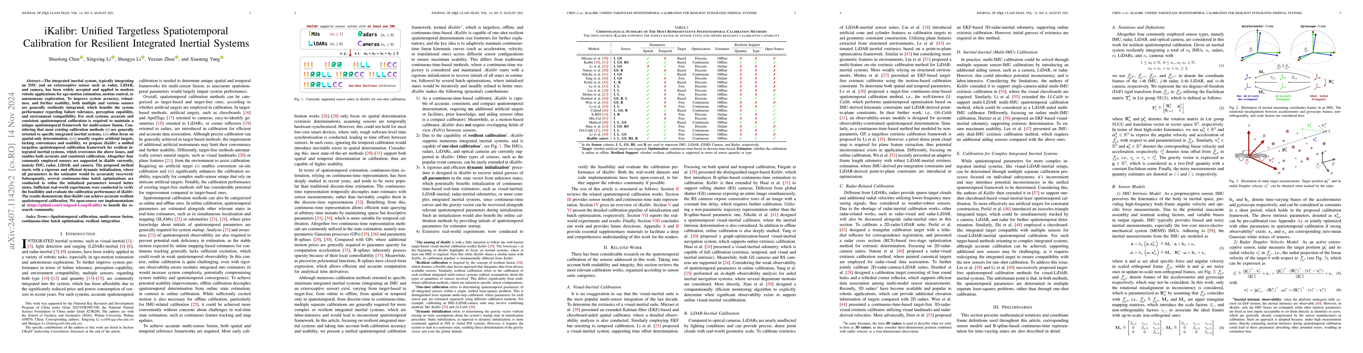Thumbnail for iKalibr: Unified Targetless Spatiotemporal Calibration for Resilient
  Integrated Inertial Systems