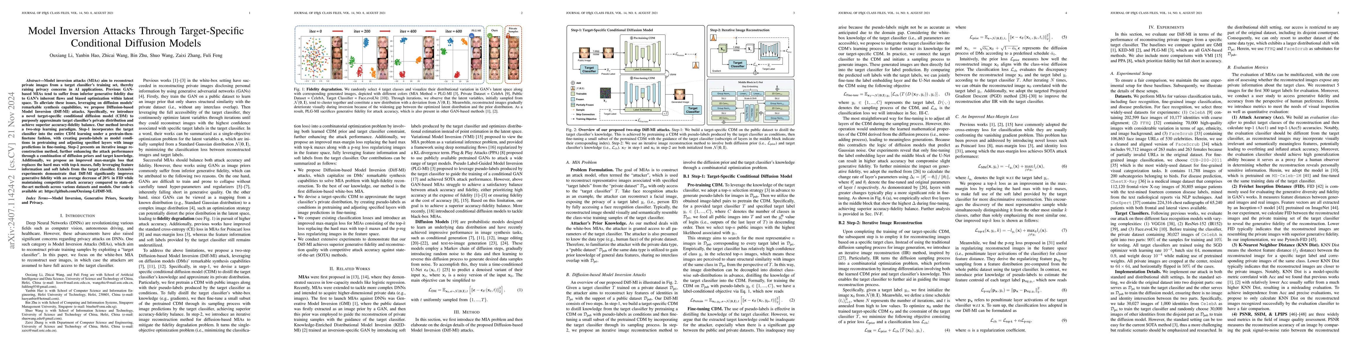 Thumbnail for Model Inversion Attacks Through Target-Specific Conditional Diffusion
  Models