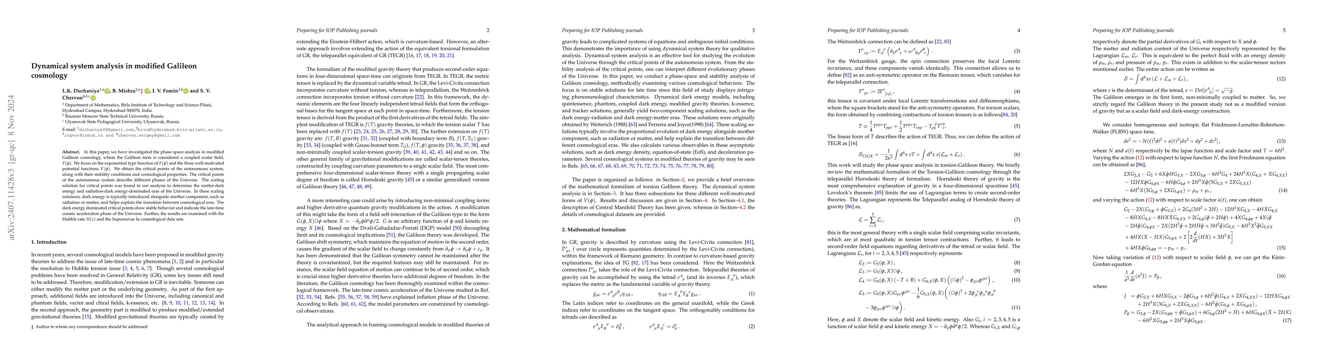 Thumbnail for Dynamical system analysis in modified Galileon cosmology