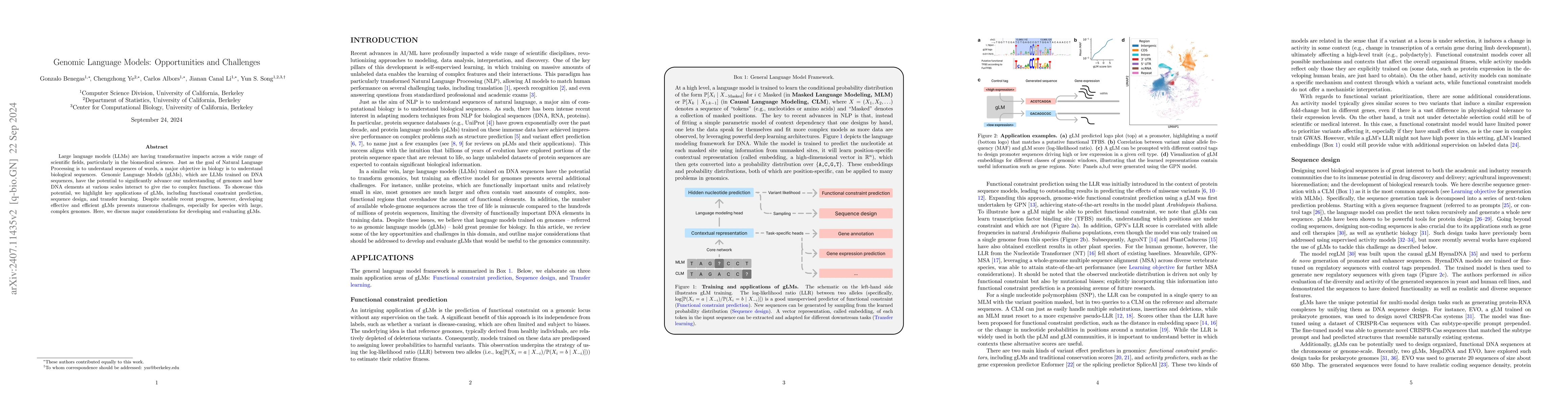 Thumbnail for Genomic Language Models: Opportunities and Challenges