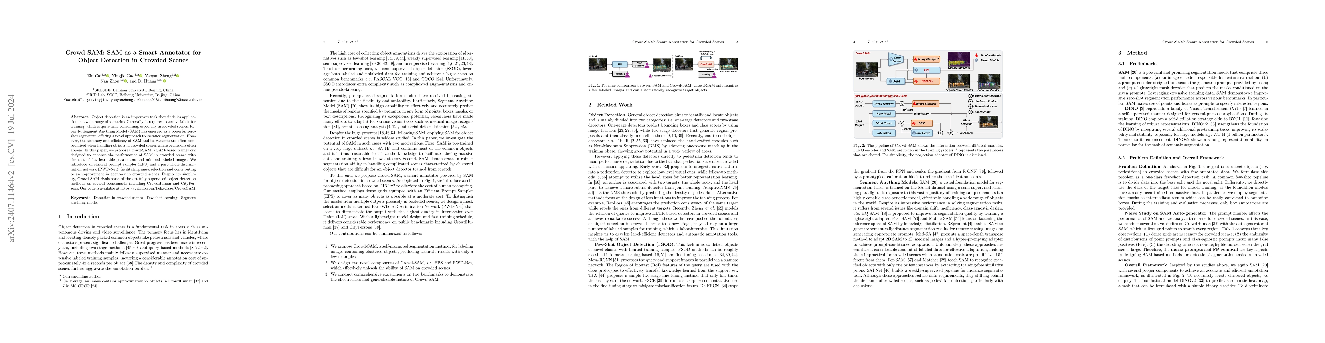 Thumbnail for Crowd-SAM: SAM as a Smart Annotator for Object Detection in Crowded
  Scenes