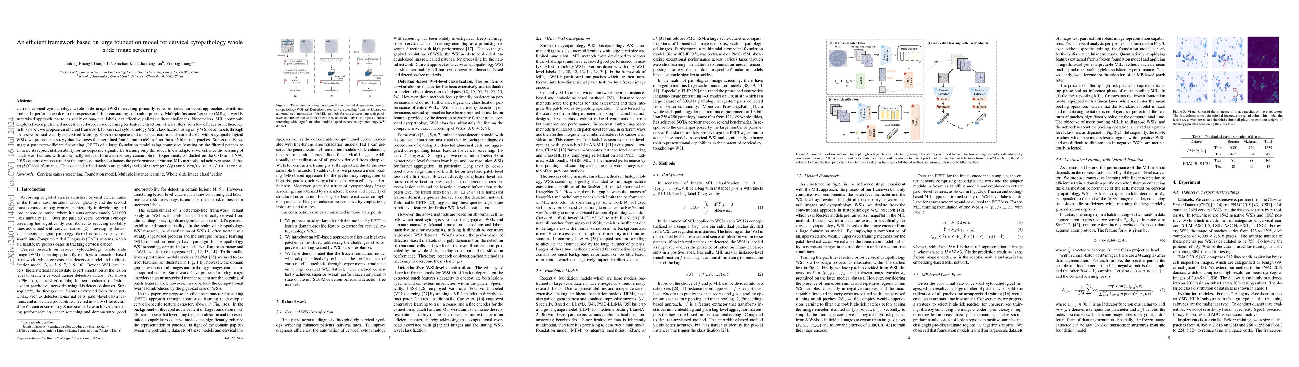 Thumbnail for An efficient framework based on large foundation model for cervical
  cytopathology whole slide image screening