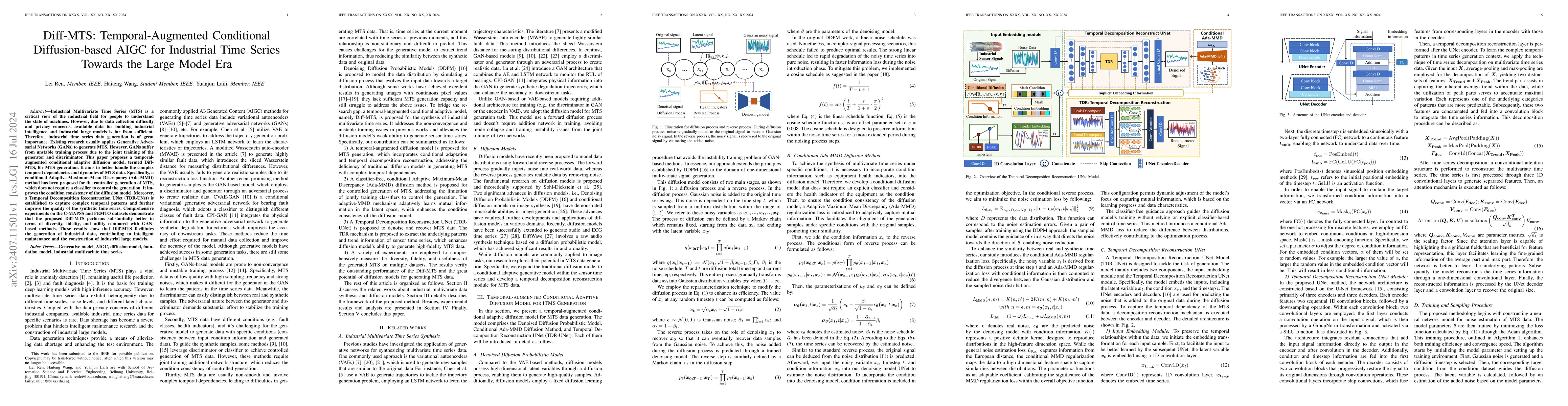 Thumbnail for Diff-MTS: Temporal-Augmented Conditional Diffusion-based AIGC for
  Industrial Time Series Towards the Large Model Era