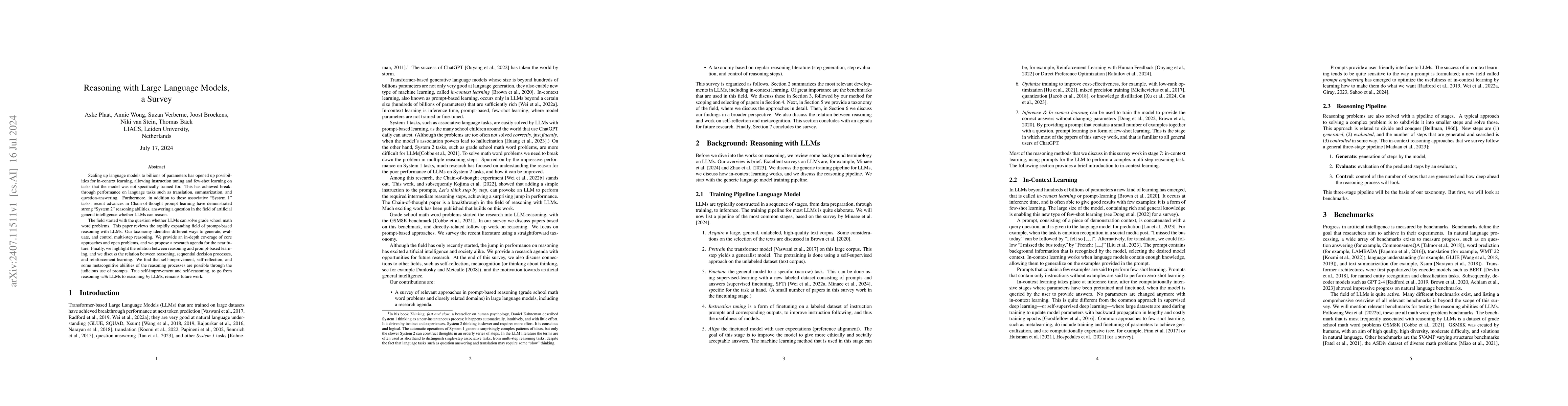 Thumbnail for Reasoning with Large Language Models, a Survey