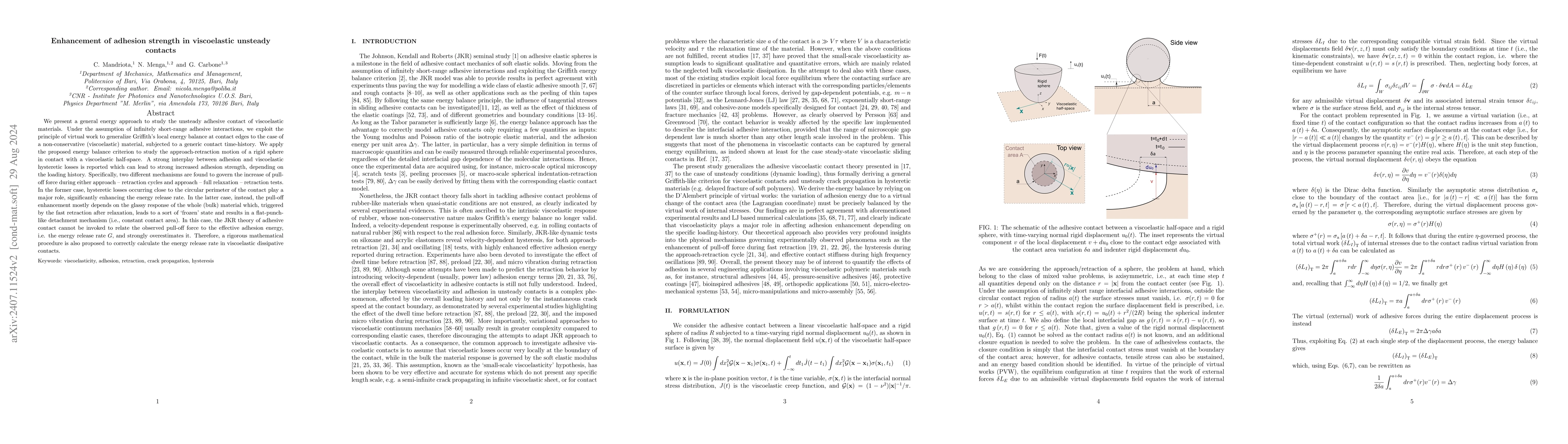 Thumbnail for Enhancement of adhesion strength in viscoelastic unsteady contacts