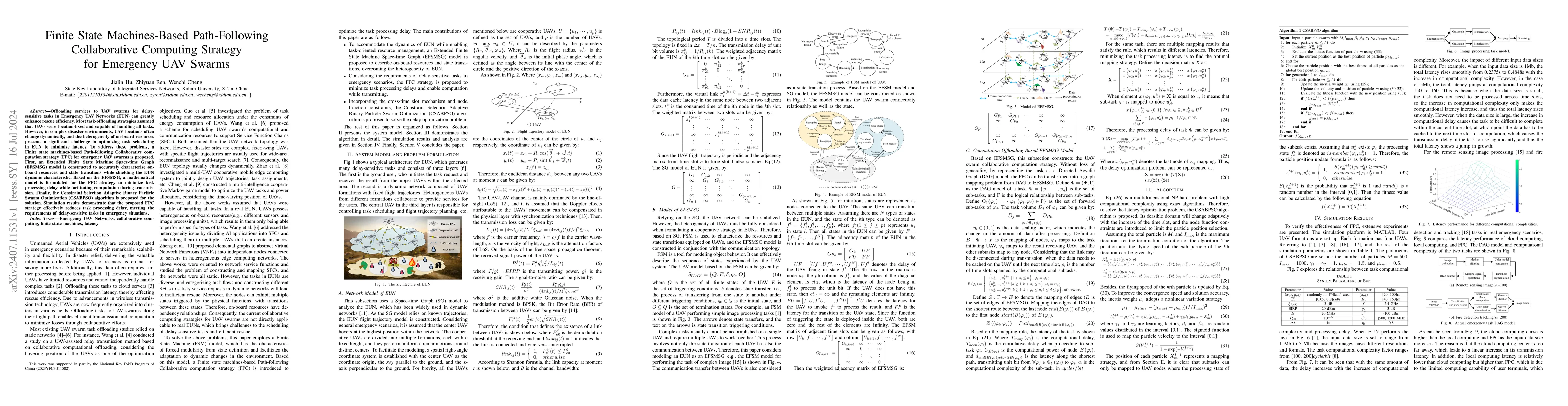 Thumbnail for Finite State Machines-Based Path-Following Collaborative Computing
  Strategy for Emergency UAV Swarms