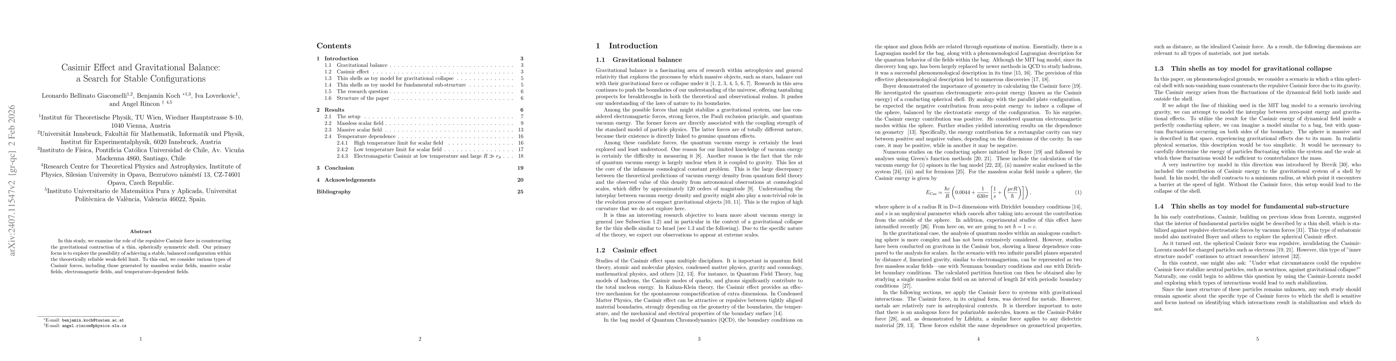 Thumbnail for Casimir Effect and Gravitational Balance: a Search for Stable Configurations