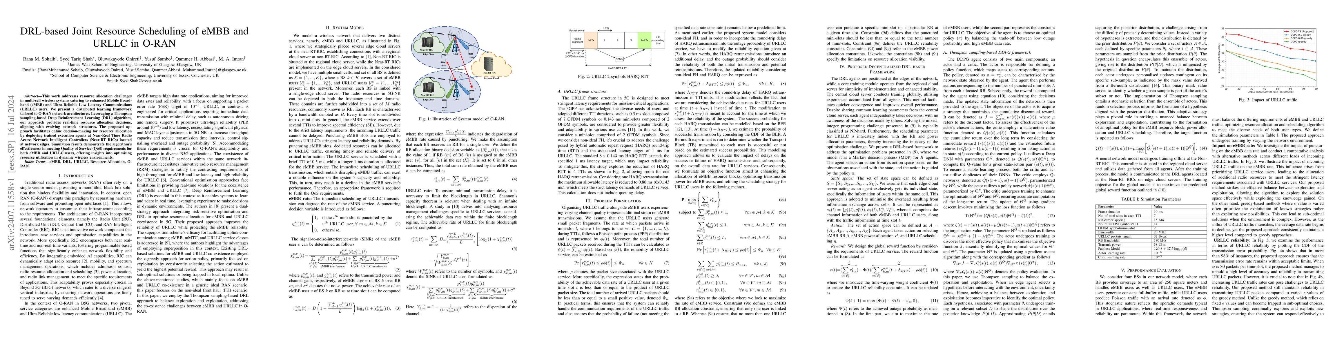 Thumbnail for DRL-based Joint Resource Scheduling of eMBB and URLLC in O-RAN