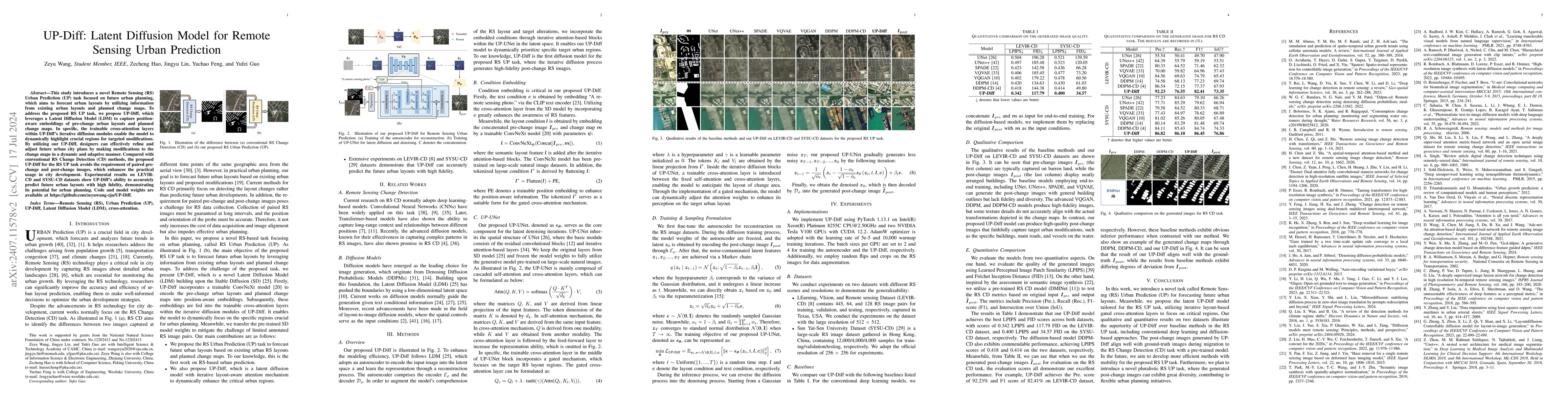 Thumbnail for UP-Diff: Latent Diffusion Model for Remote Sensing Urban Prediction