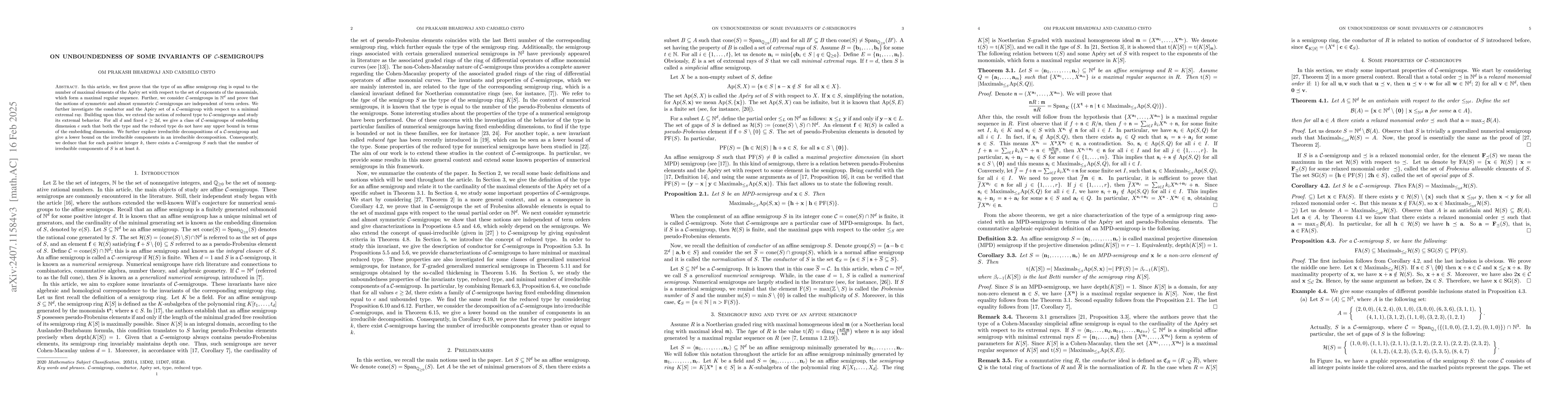 Thumbnail for On unboundedness of some invariants of $\mathcal{C}$-semigroups
