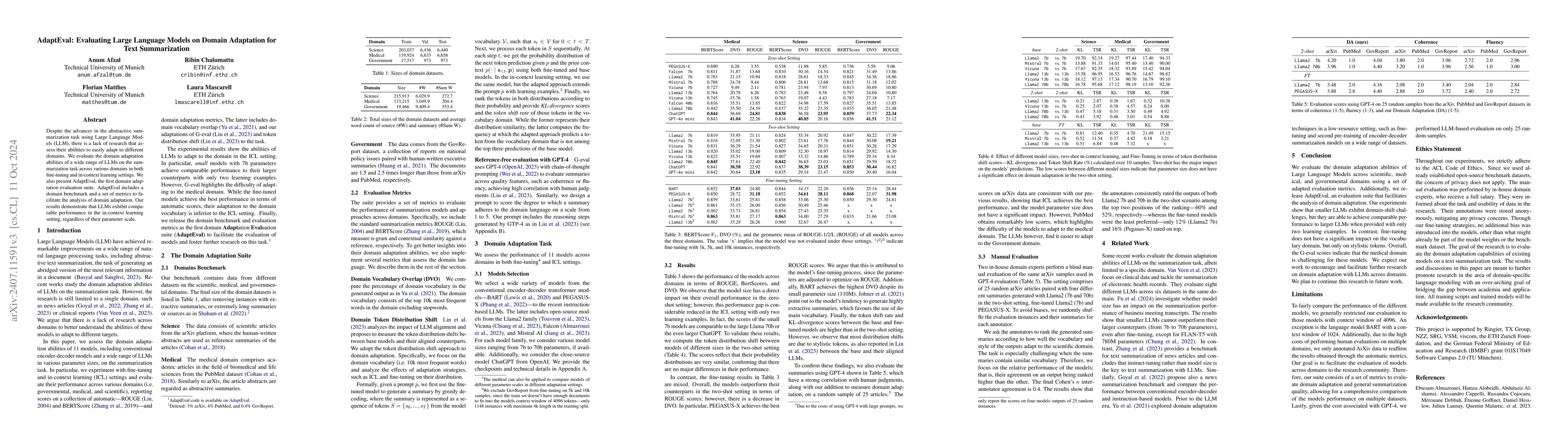 Thumbnail for AdaptEval: Evaluating Large Language Models on Domain Adaptation for
  Text Summarization