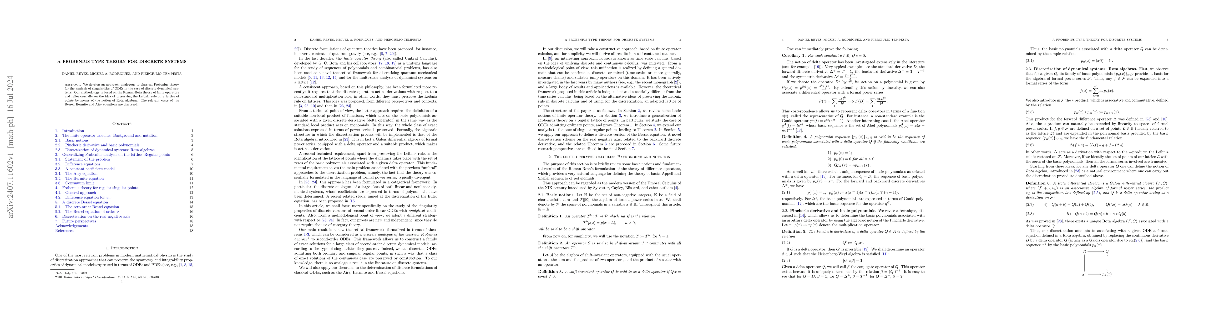 Thumbnail for A Frobenius-type theory for discrete systems