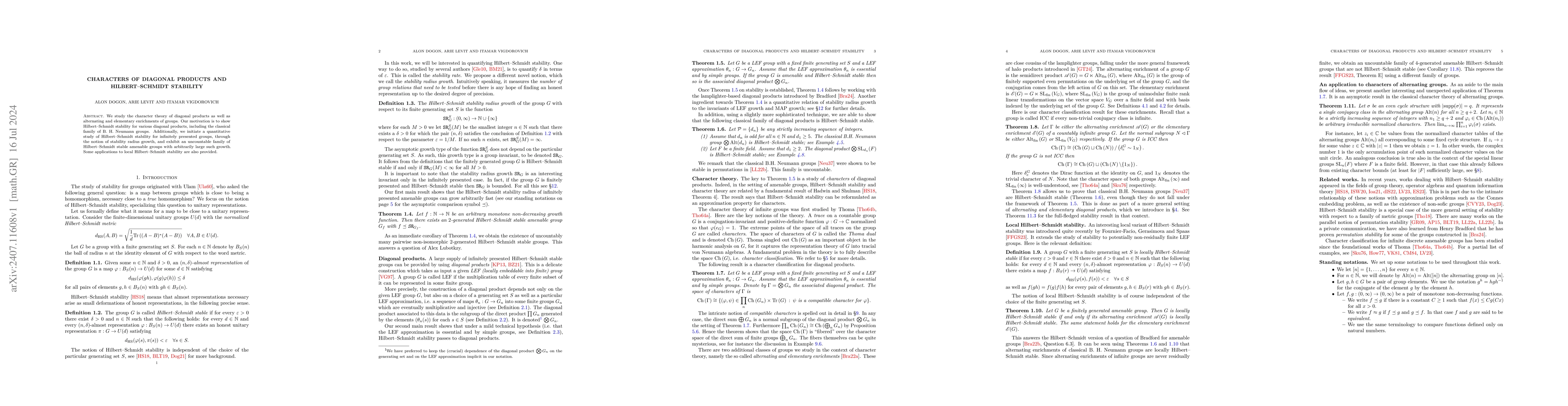 Thumbnail for Characters of diagonal products and Hilbert-Schmidt stability
