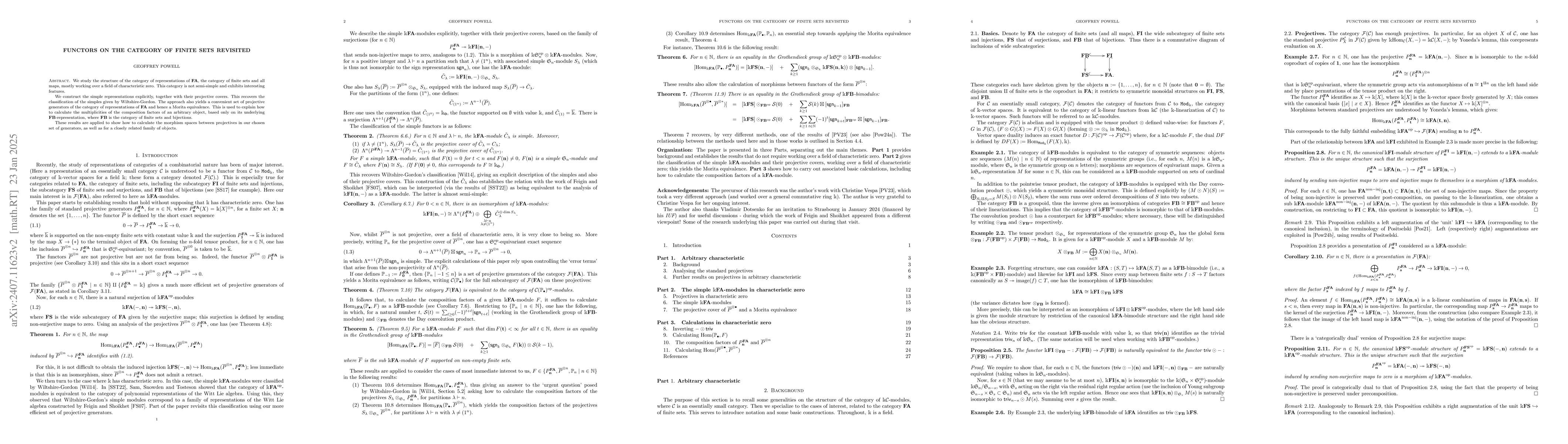 Thumbnail for Functors on the category of finite sets revisited