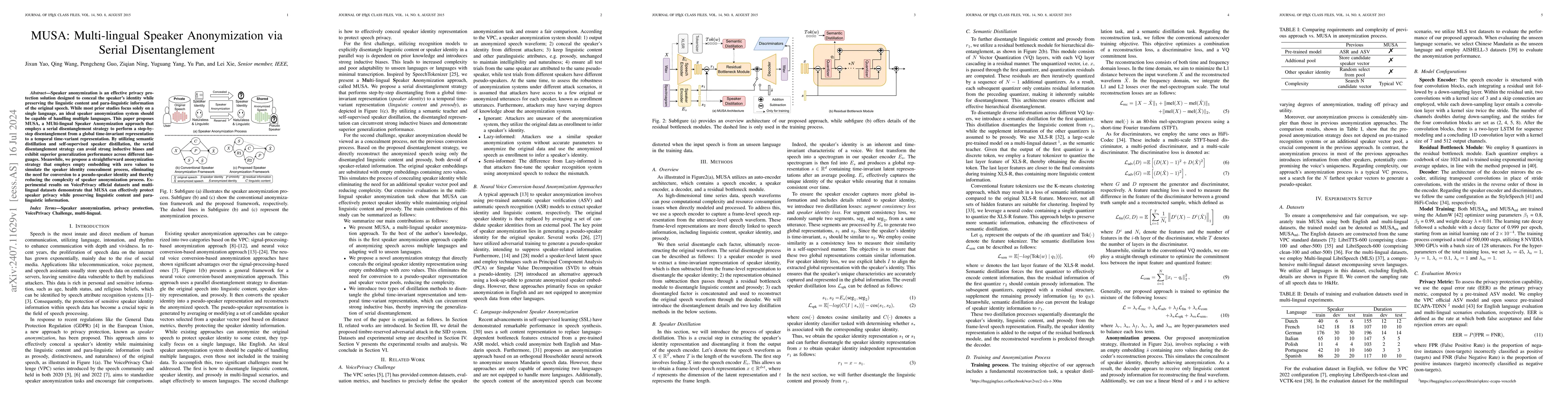 Thumbnail for MUSA: Multi-lingual Speaker Anonymization via Serial Disentanglement