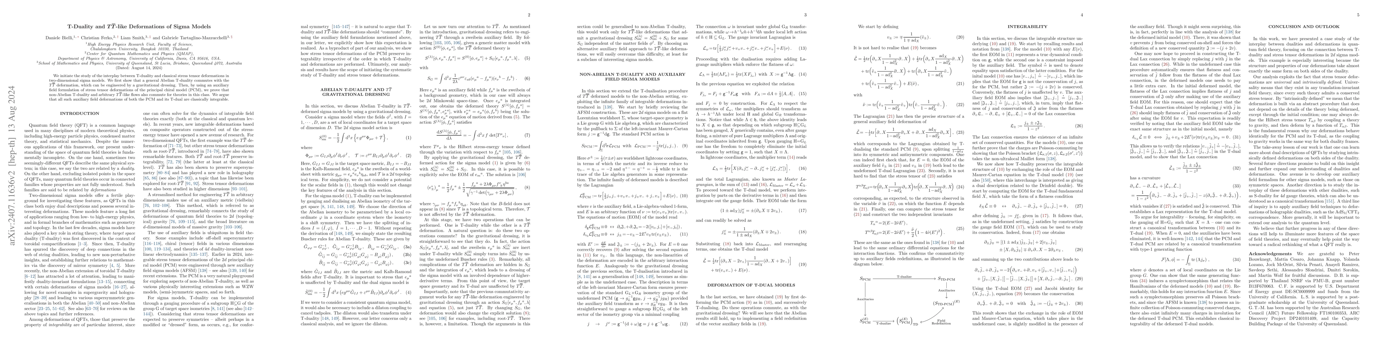 Thumbnail for T-Duality and $T \overline{T}$-like Deformations of Sigma Models