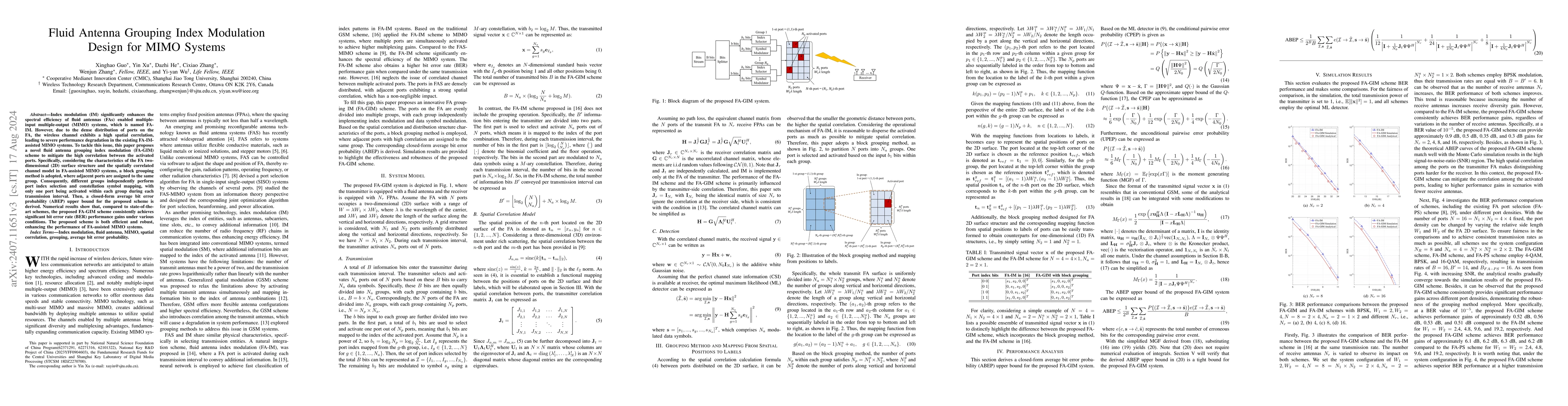 Thumbnail for Fluid Antenna Grouping Index Modulation Design for MIMO Systems