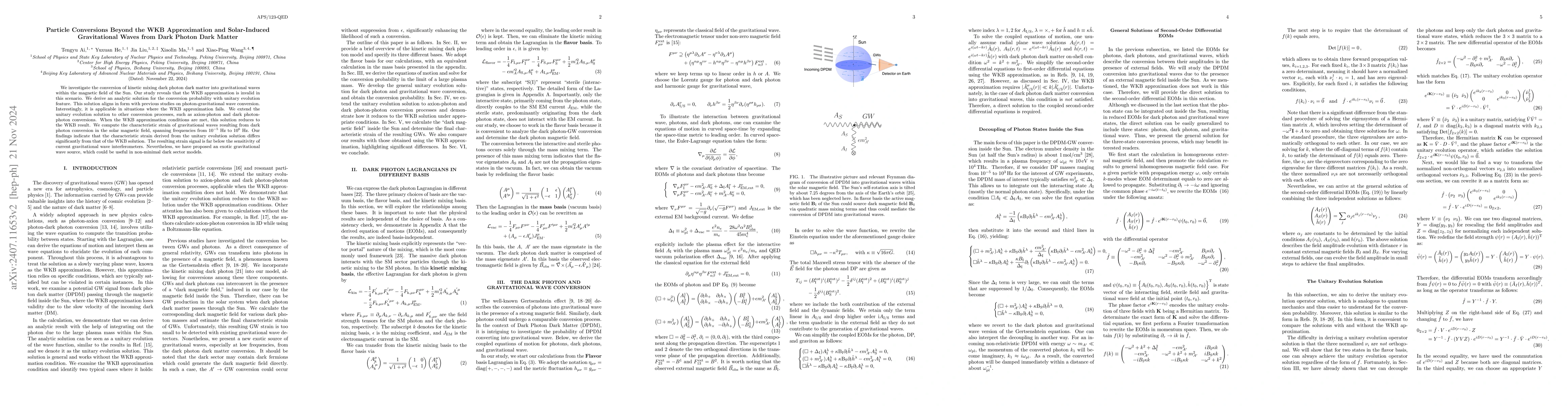 Thumbnail for Particle Conversions Beyond the WKB Approximation and Solar-Induced
  Gravitational Waves from Dark Photon Dark Matter