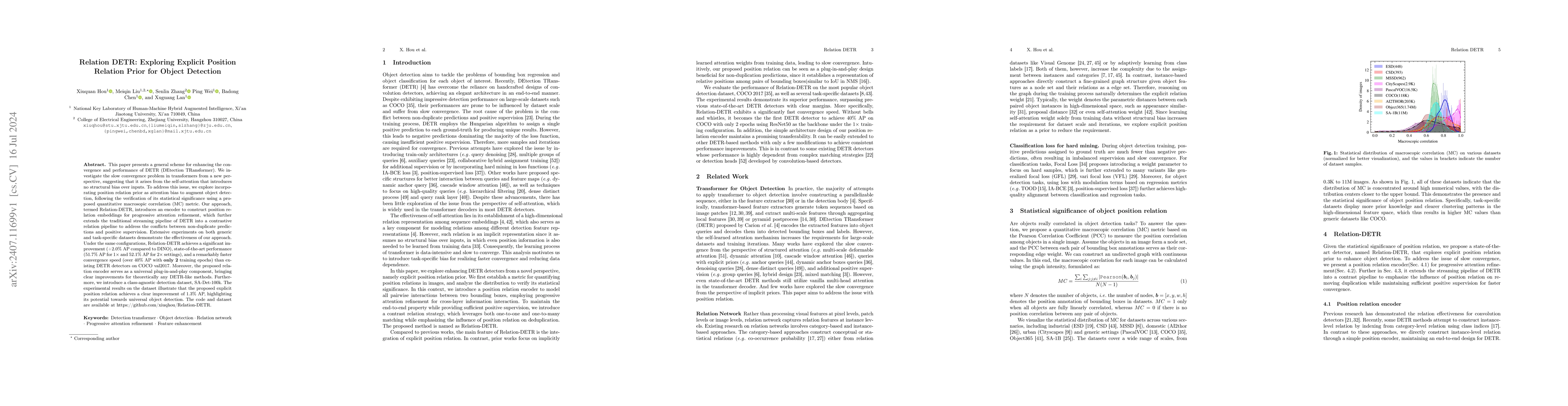 Thumbnail for Relation DETR: Exploring Explicit Position Relation Prior for Object
  Detection