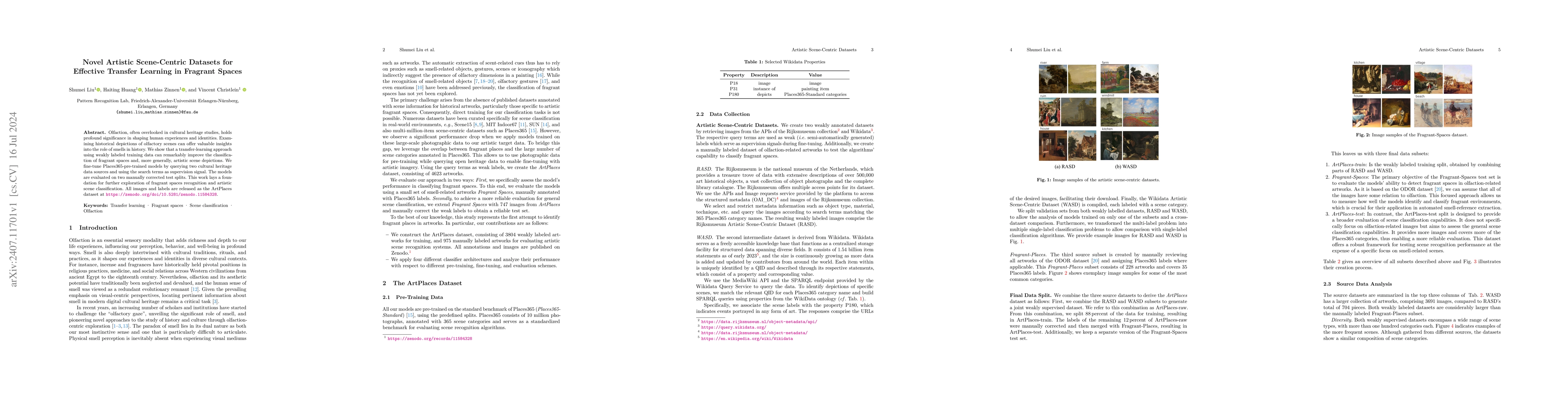 Thumbnail for Novel Artistic Scene-Centric Datasets for Effective Transfer Learning in
  Fragrant Spaces