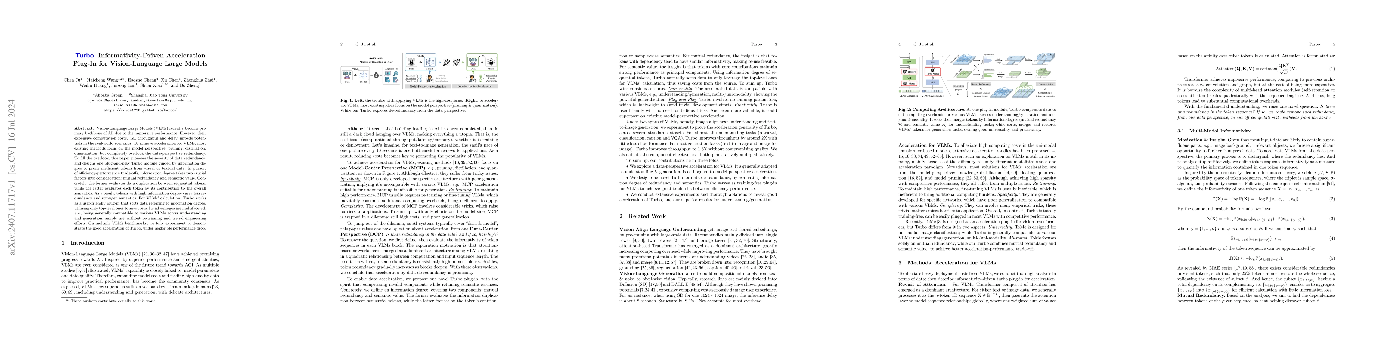 Thumbnail for Turbo: Informativity-Driven Acceleration Plug-In for Vision-Language
  Large Models