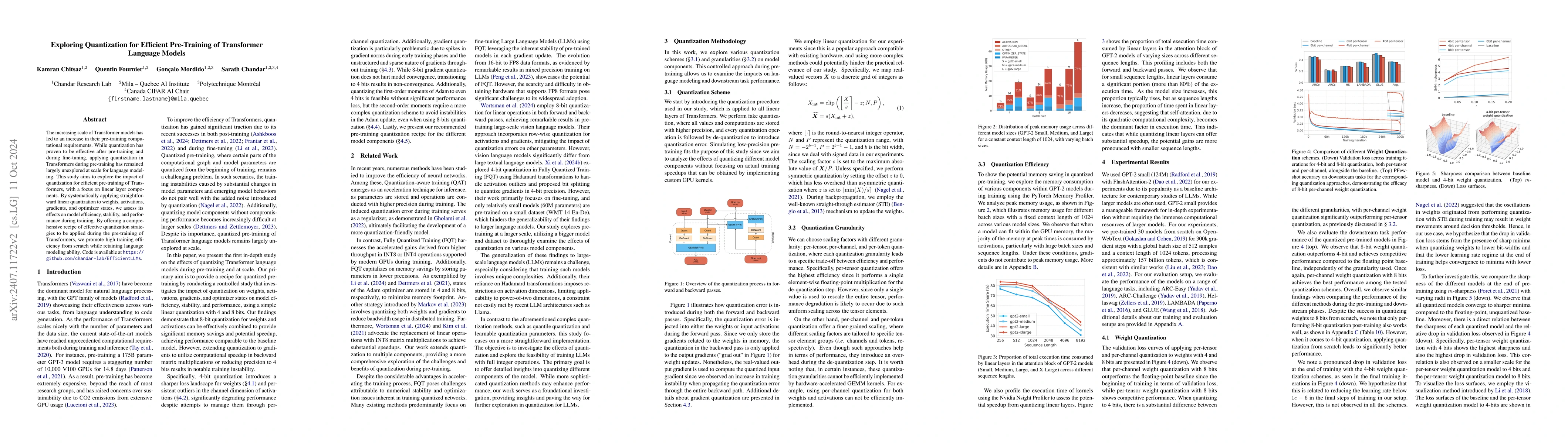 Thumbnail for Exploring Quantization for Efficient Pre-Training of Transformer
  Language Models