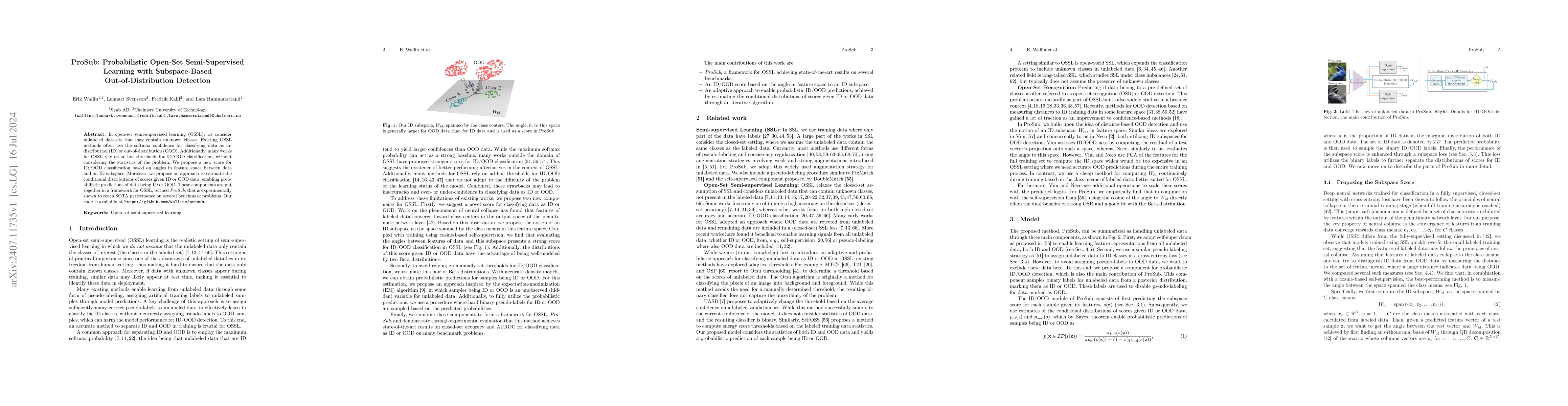 Thumbnail for ProSub: Probabilistic Open-Set Semi-Supervised Learning with
  Subspace-Based Out-of-Distribution Detection