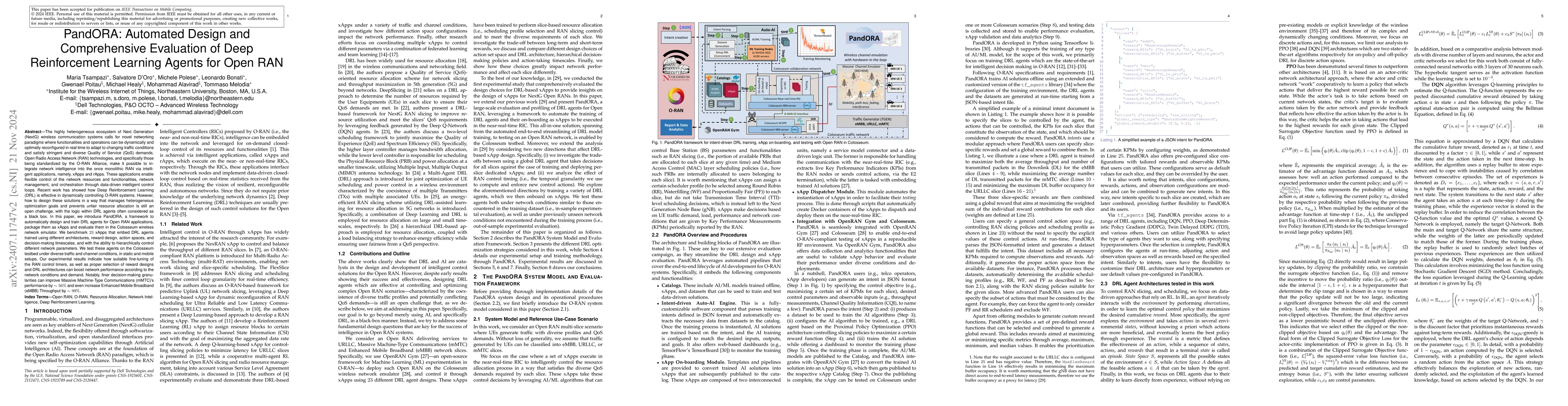Thumbnail for PandORA: Automated Design and Comprehensive Evaluation of Deep
  Reinforcement Learning Agents for Open RAN