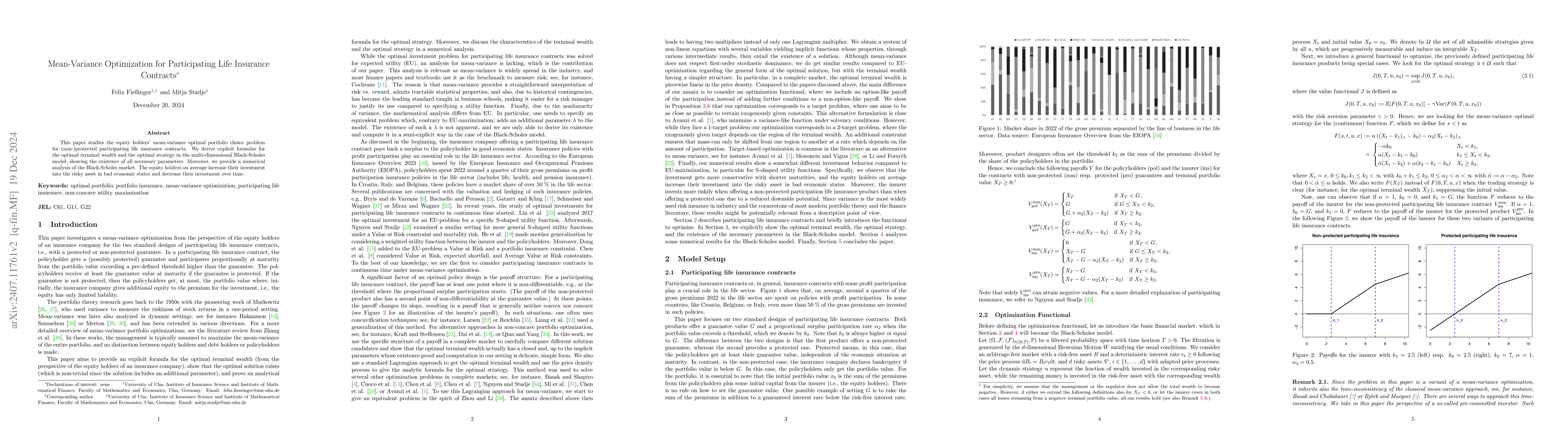 Thumbnail for Mean-Variance Optimization for Participating Life Insurance Contracts