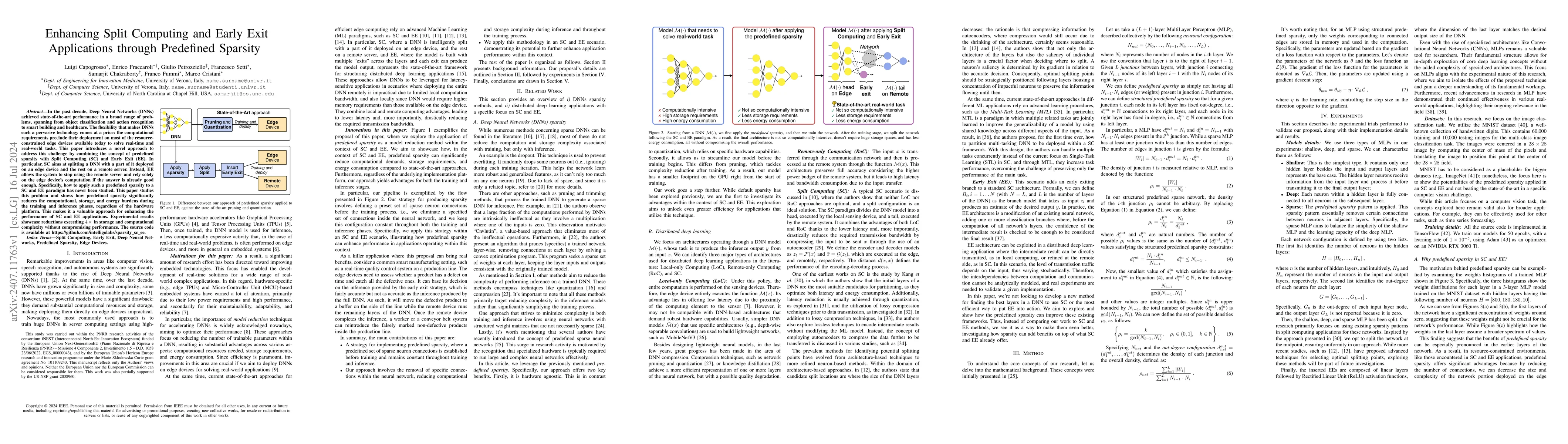 Thumbnail for Enhancing Split Computing and Early Exit Applications through Predefined
  Sparsity