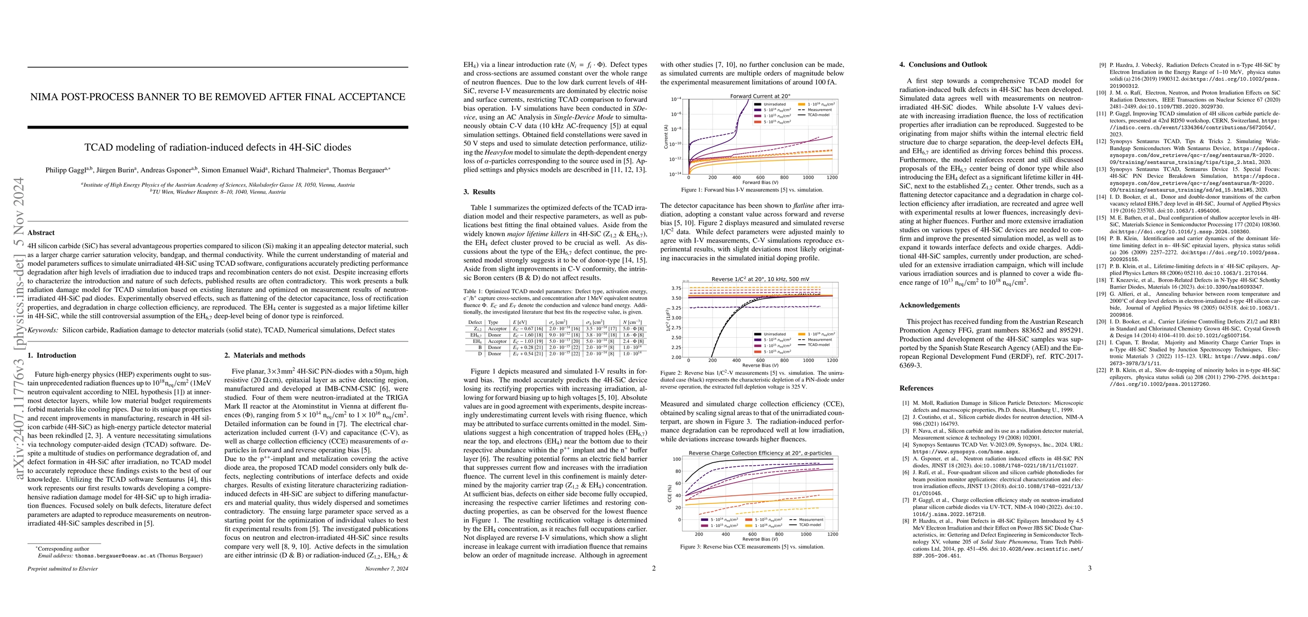 Thumbnail for TCAD modeling of radiation-induced defects in 4H-SiC diodes