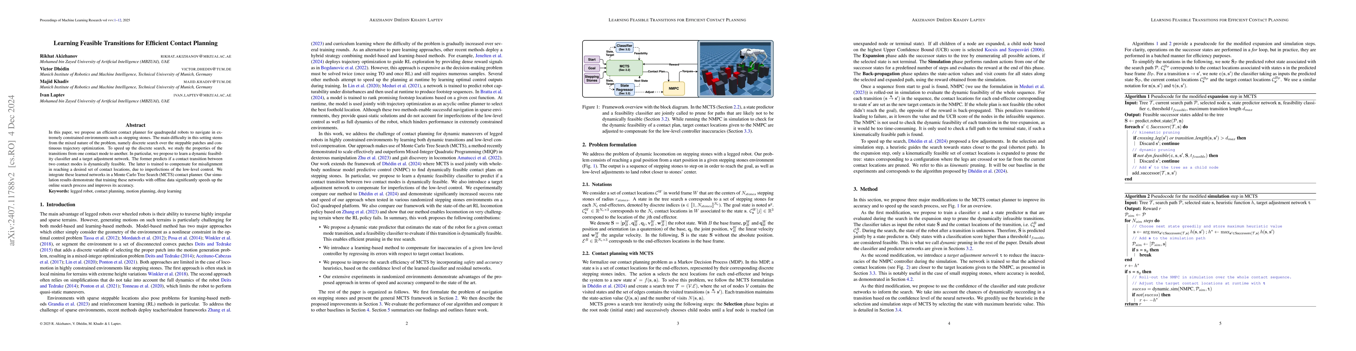 Thumbnail for Learning feasible transitions for efficient contact planning