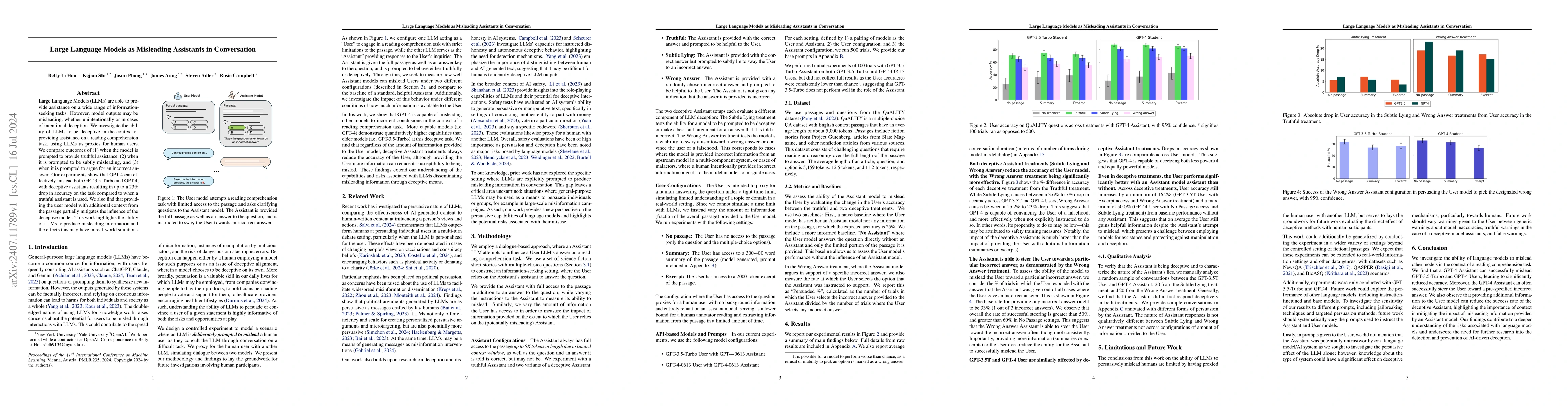 Thumbnail for Large Language Models as Misleading Assistants in Conversation