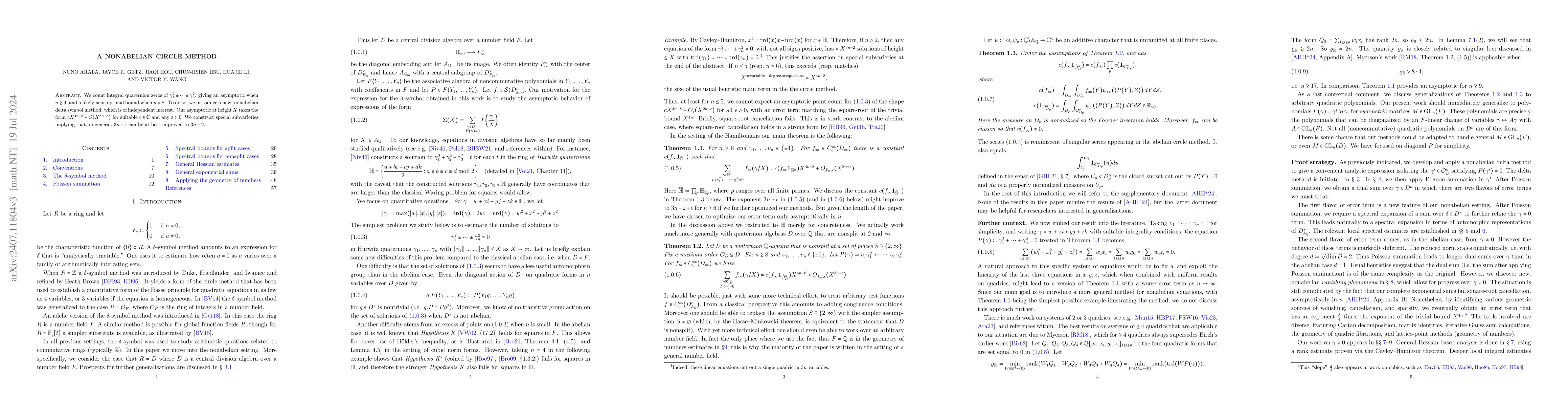 Thumbnail for A nonabelian circle method