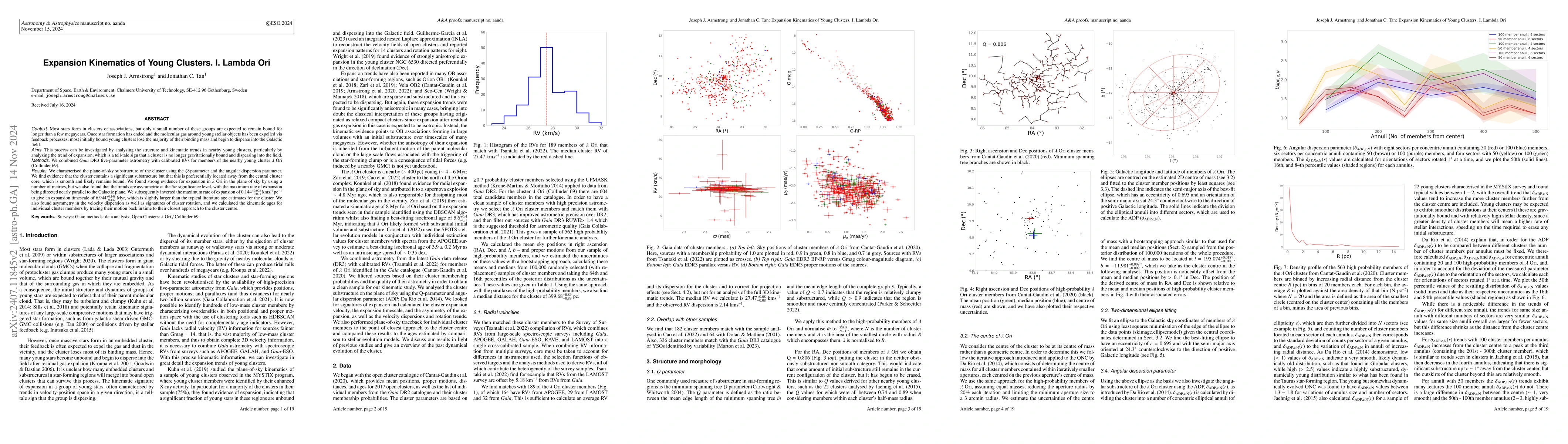 Thumbnail for Expansion Kinematics of Young Clusters. I. Lambda Ori