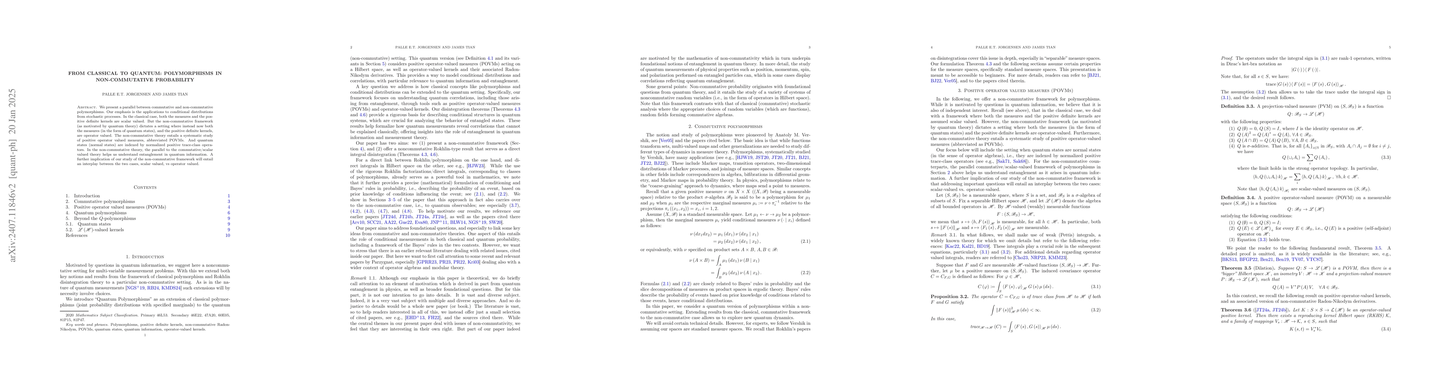 Thumbnail for Non-commutative probability, joint distributions, conditioning, and the
  associated polymorphisms