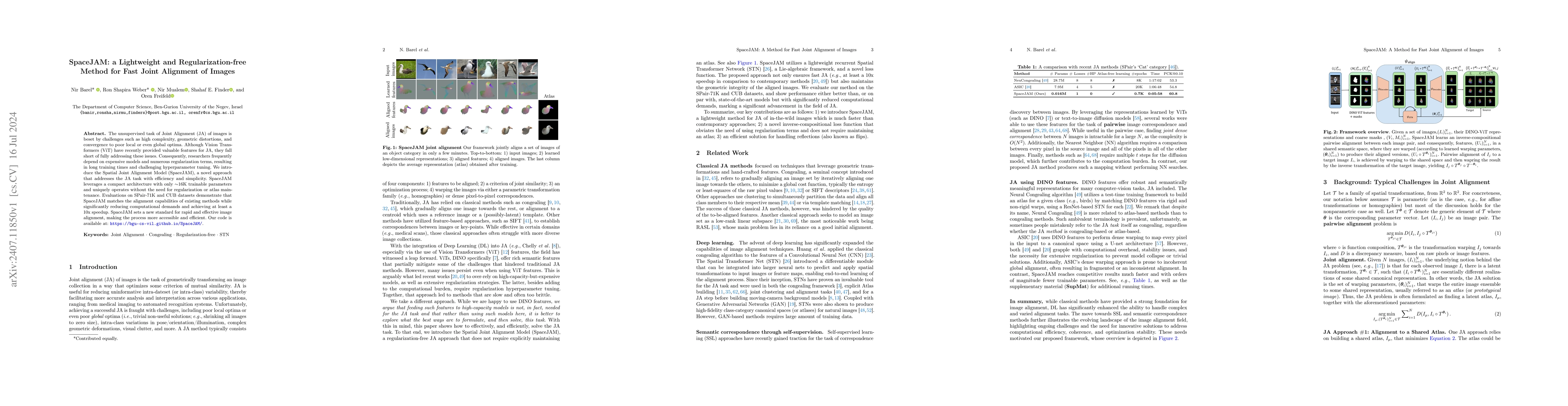 Thumbnail for SpaceJAM: a Lightweight and Regularization-free Method for Fast Joint
  Alignment of Images