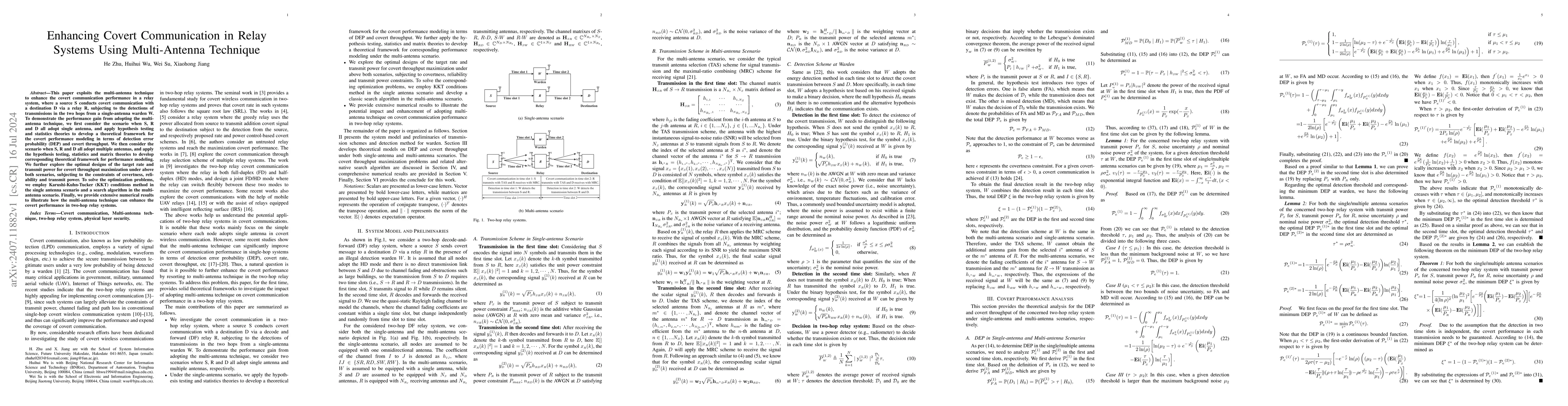 Thumbnail for Enhancing Covert Communication in Relay Systems Using Multi-Antenna
  Technique