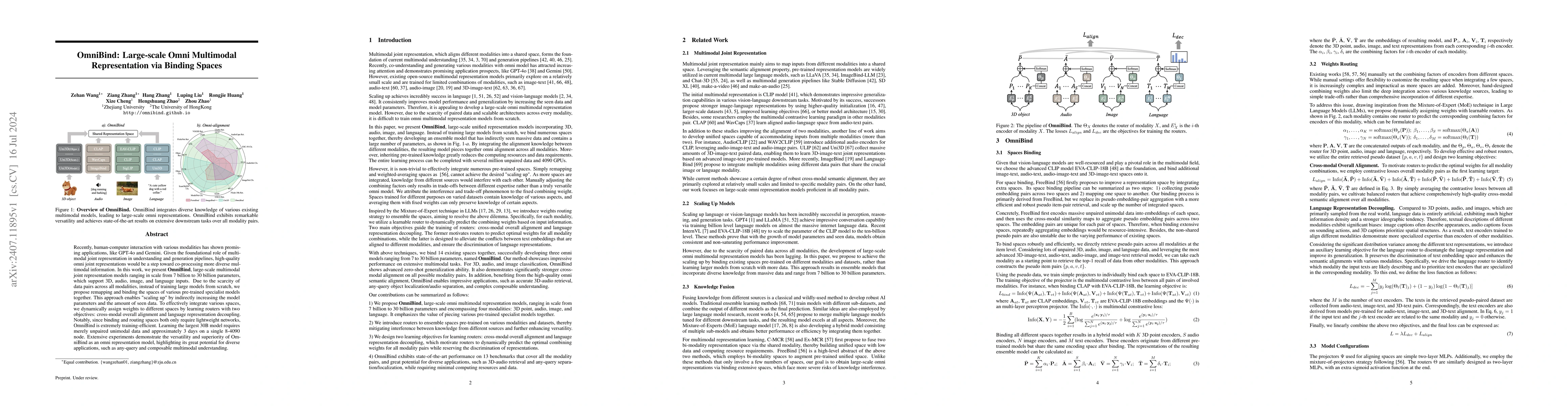 Thumbnail for OmniBind: Large-scale Omni Multimodal Representation via Binding Spaces