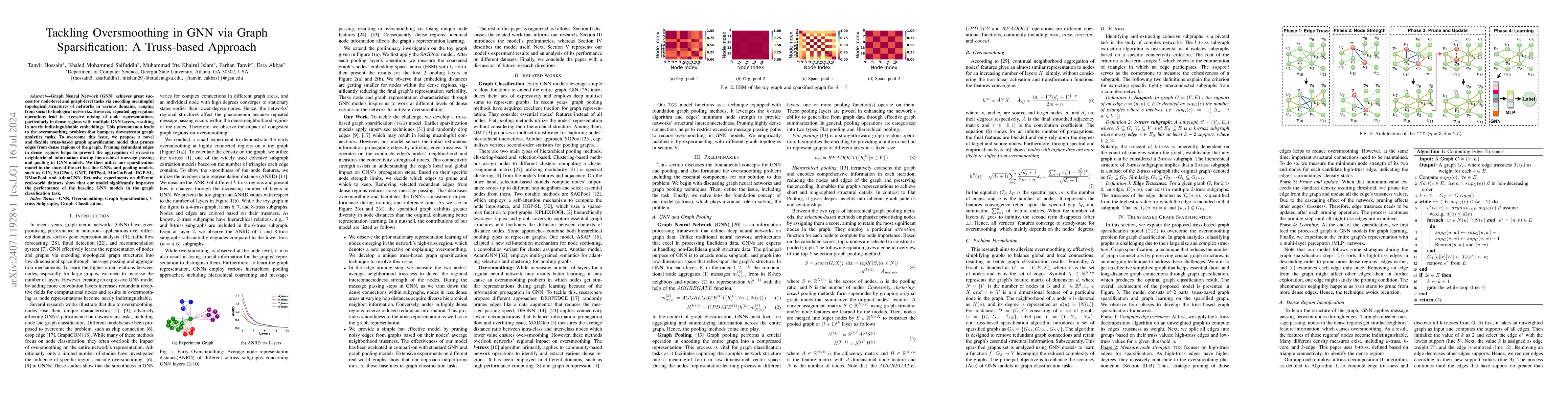 Thumbnail for Tackling Oversmoothing in GNN via Graph Sparsification: A Truss-based
  Approach