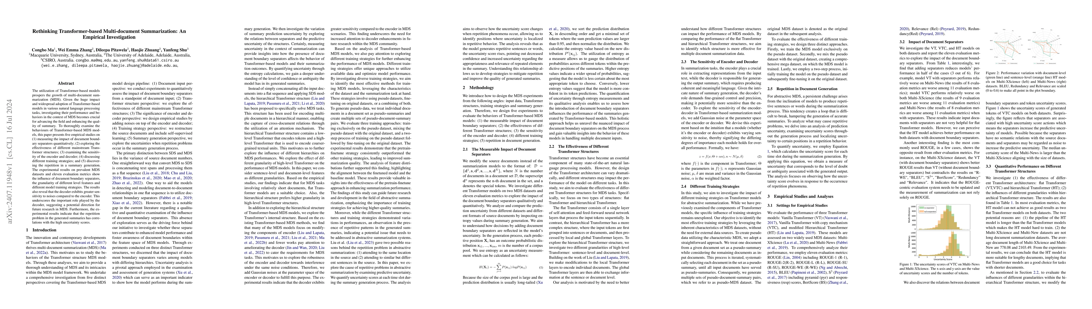 Thumbnail for Rethinking Transformer-based Multi-document Summarization: An Empirical
  Investigation