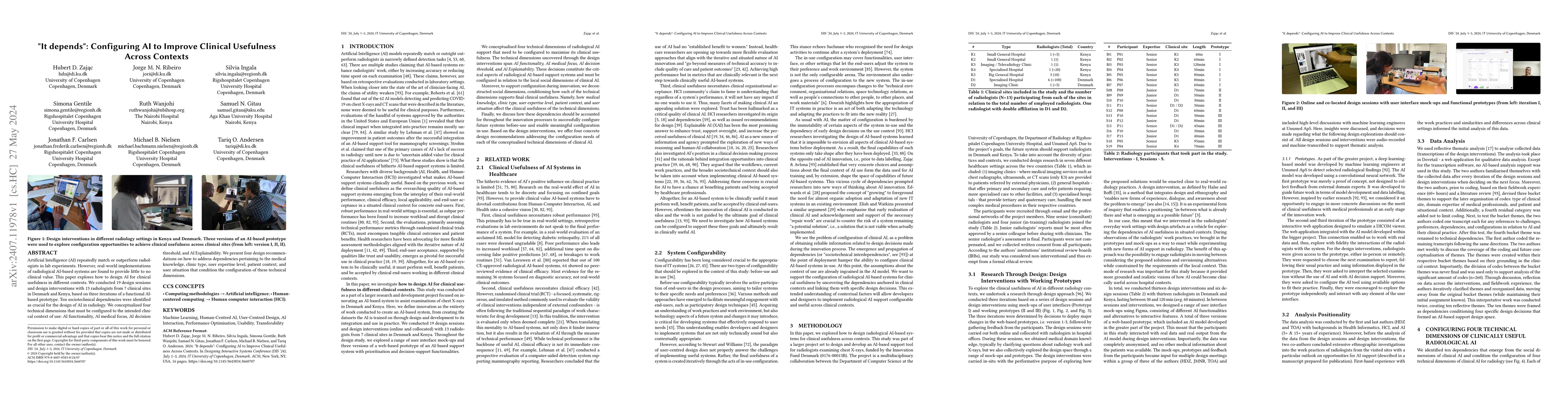 Thumbnail for "It depends": Configuring AI to Improve Clinical Usefulness Across
  Contexts