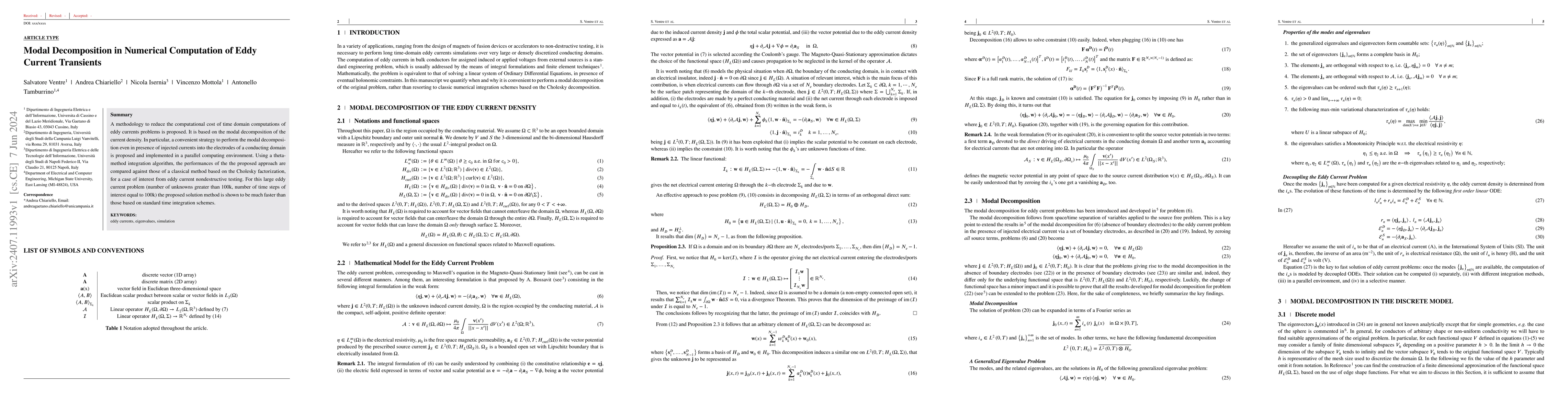 Thumbnail for Modal Decomposition in Numerical Computation of Eddy Current Transients