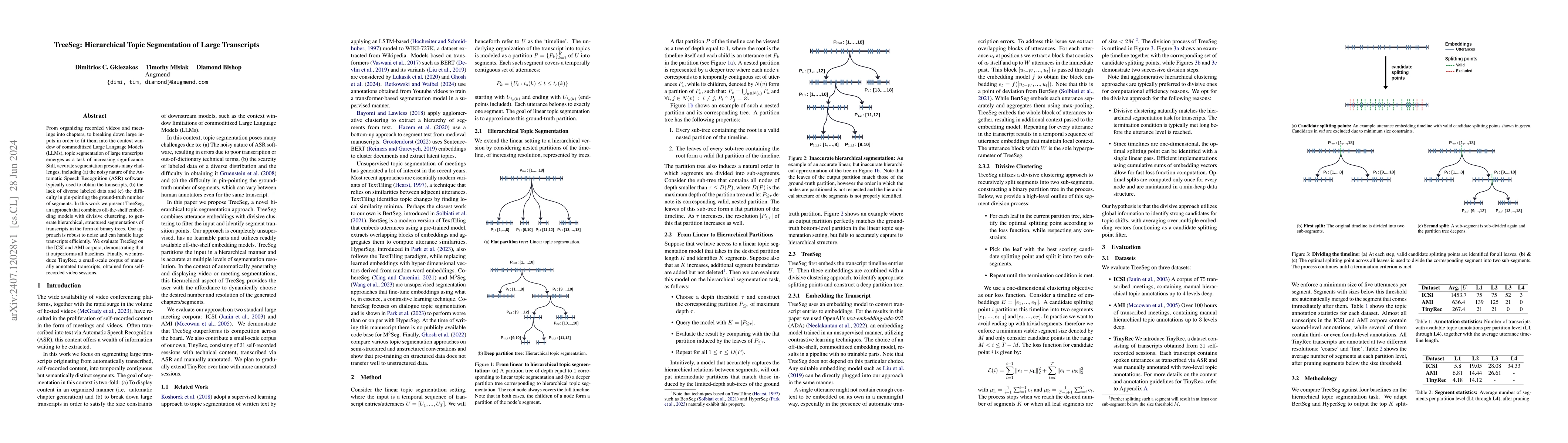 Thumbnail for TreeSeg: Hierarchical Topic Segmentation of Large Transcripts