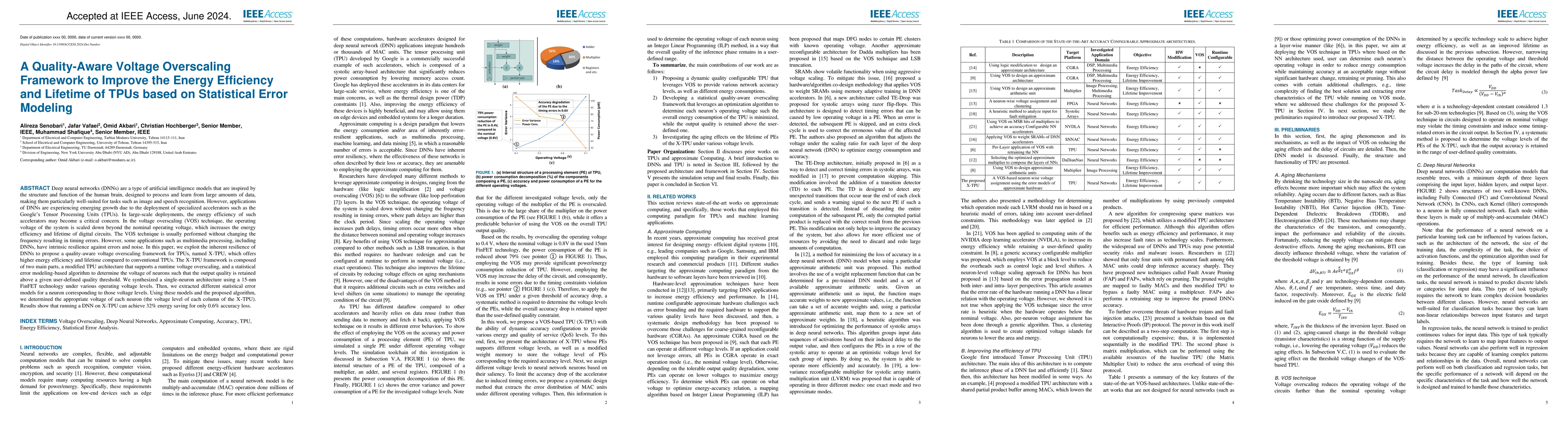 Thumbnail for A Quality-Aware Voltage Overscaling Framework to Improve the Energy
  Efficiency and Lifetime of TPUs based on Statistical Error Modeling