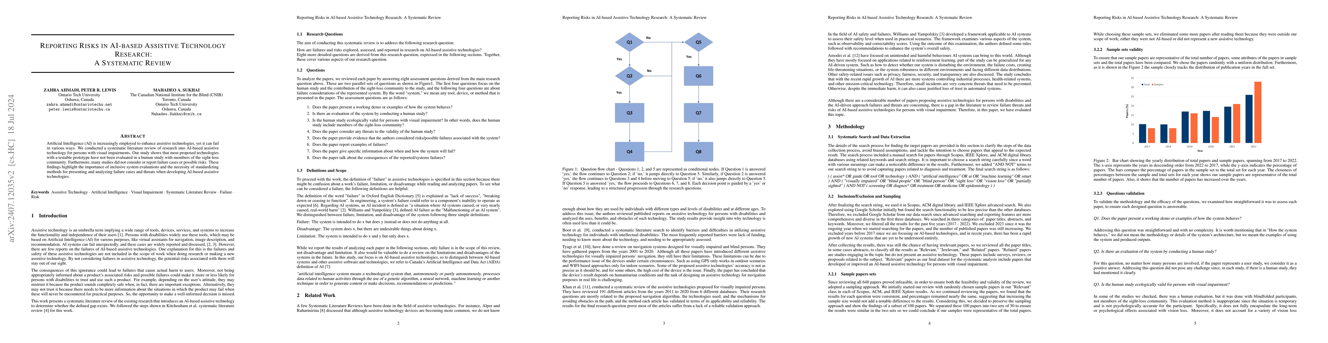 Thumbnail for Reporting Risks in AI-based Assistive Technology Research: A Systematic
  Review